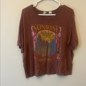 Sunrise Desert Graphic Tee - Brown